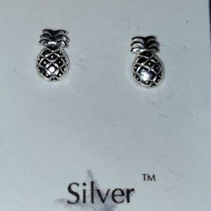 Sliver Girl - Girl's Sterling Silver Pineapple Earrings